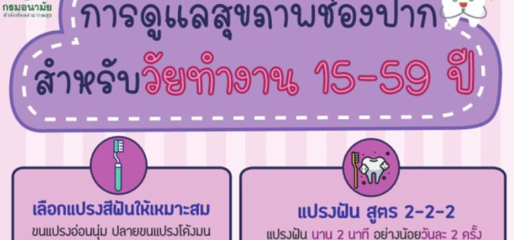 ความรู้สำหรับการดูแลสุขภาพช่องปาก สำหรับวัยทำงาน 15-59 ปี